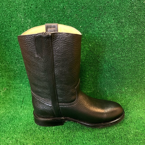 COPY - MEN’S WESTERN COWBOY SLIP ON ROUND TOE SIDE ZIPPER BOOTS BLACK BOTA CON … - Picture 4 of 9